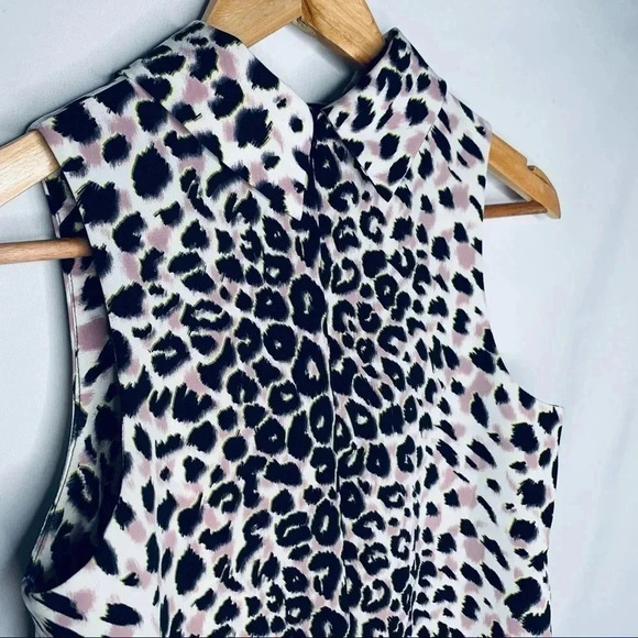 TOPSHOP Leopard Print Sleeveless Tunic Dress Size 4 - Picture 10 of 13